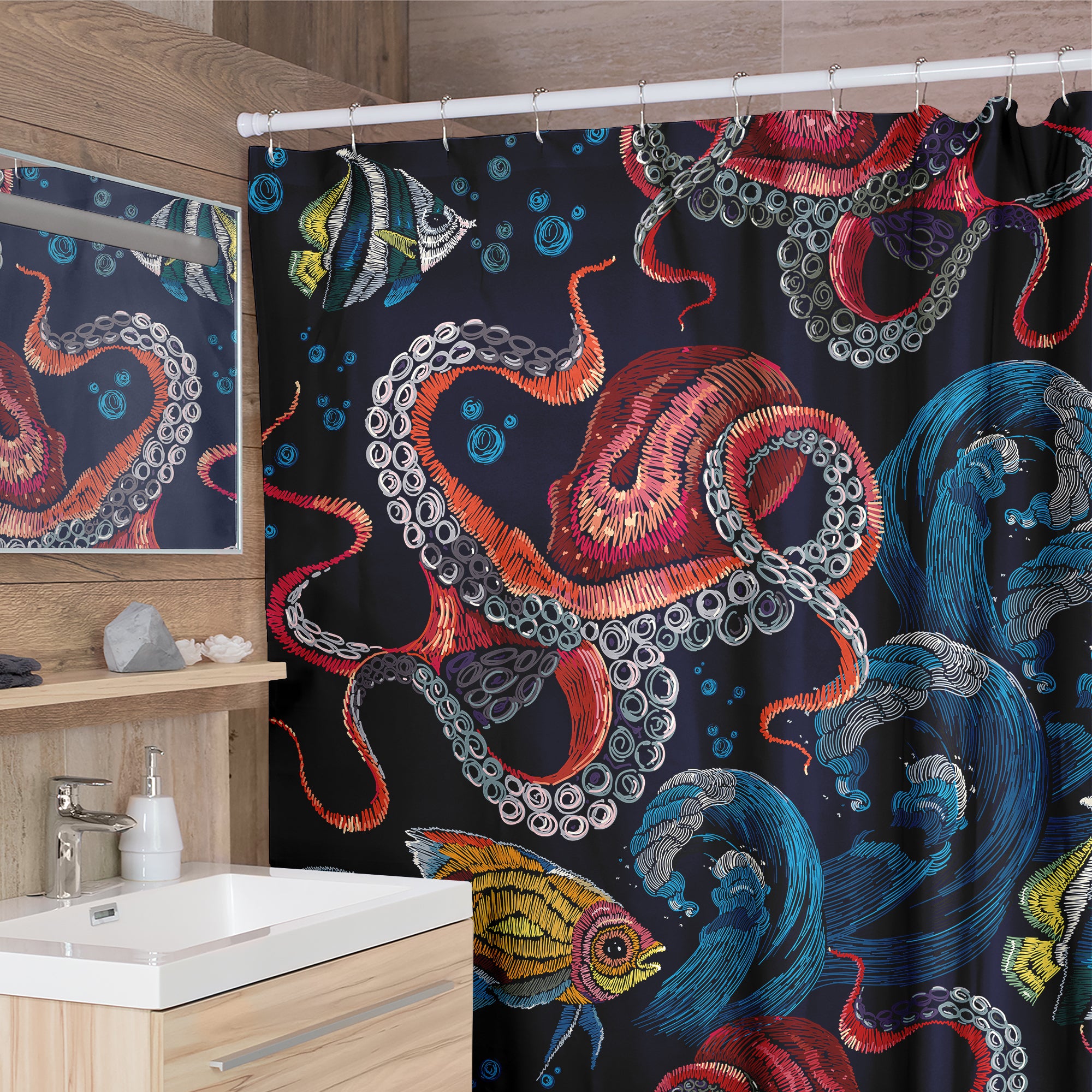 Octopus Sea Shower Curtain