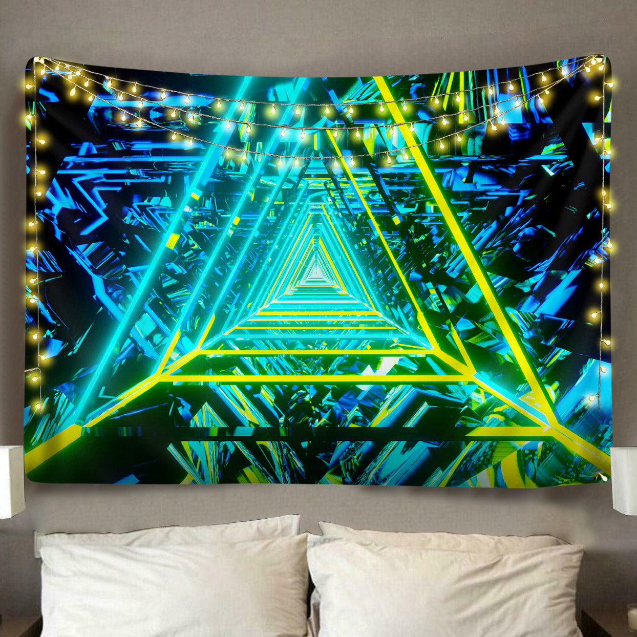 Neon Triangle Tapestry