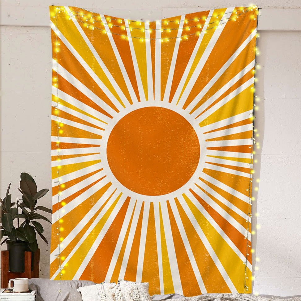 Boho Orange Sun Tapestry