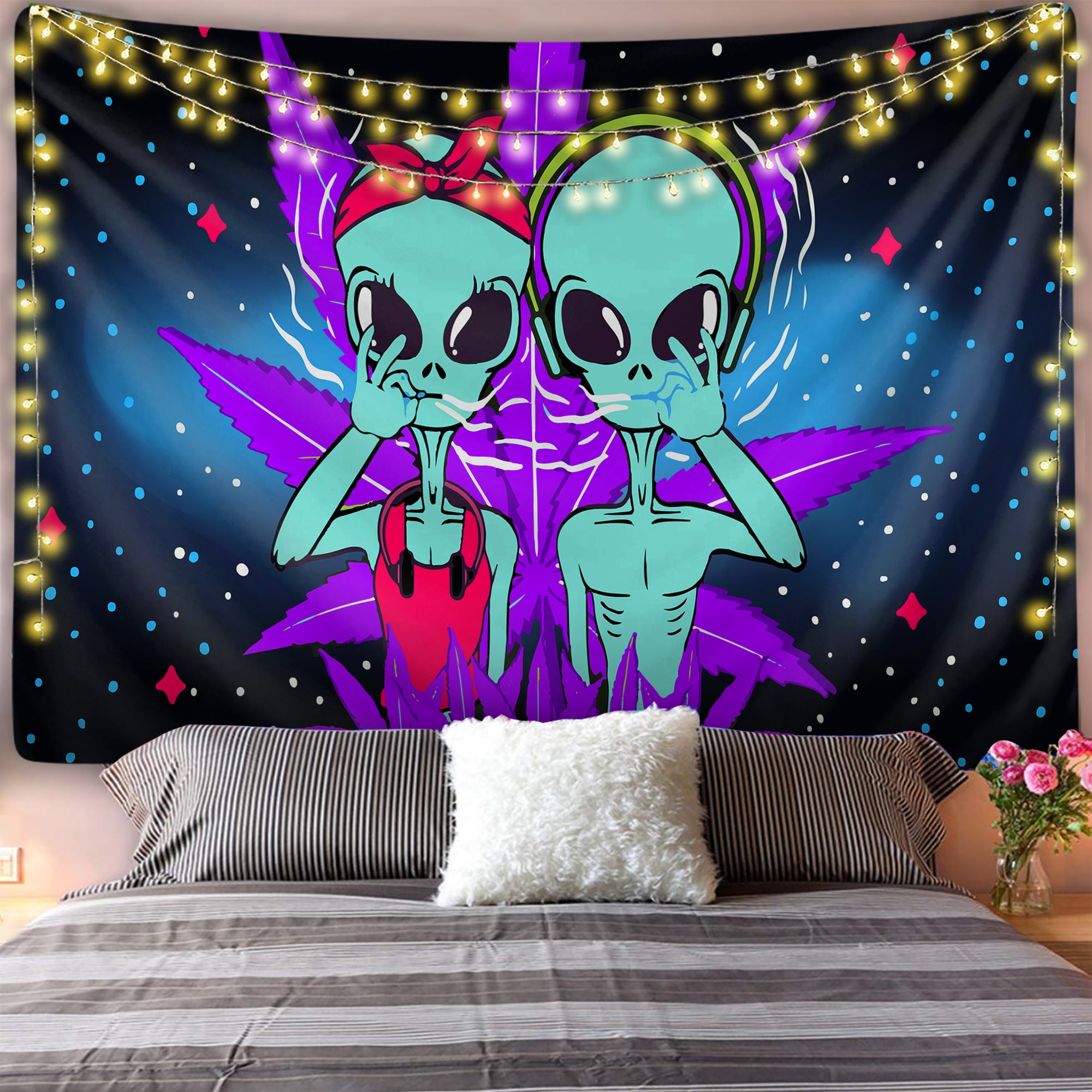 Stoned Aliens Tapestry