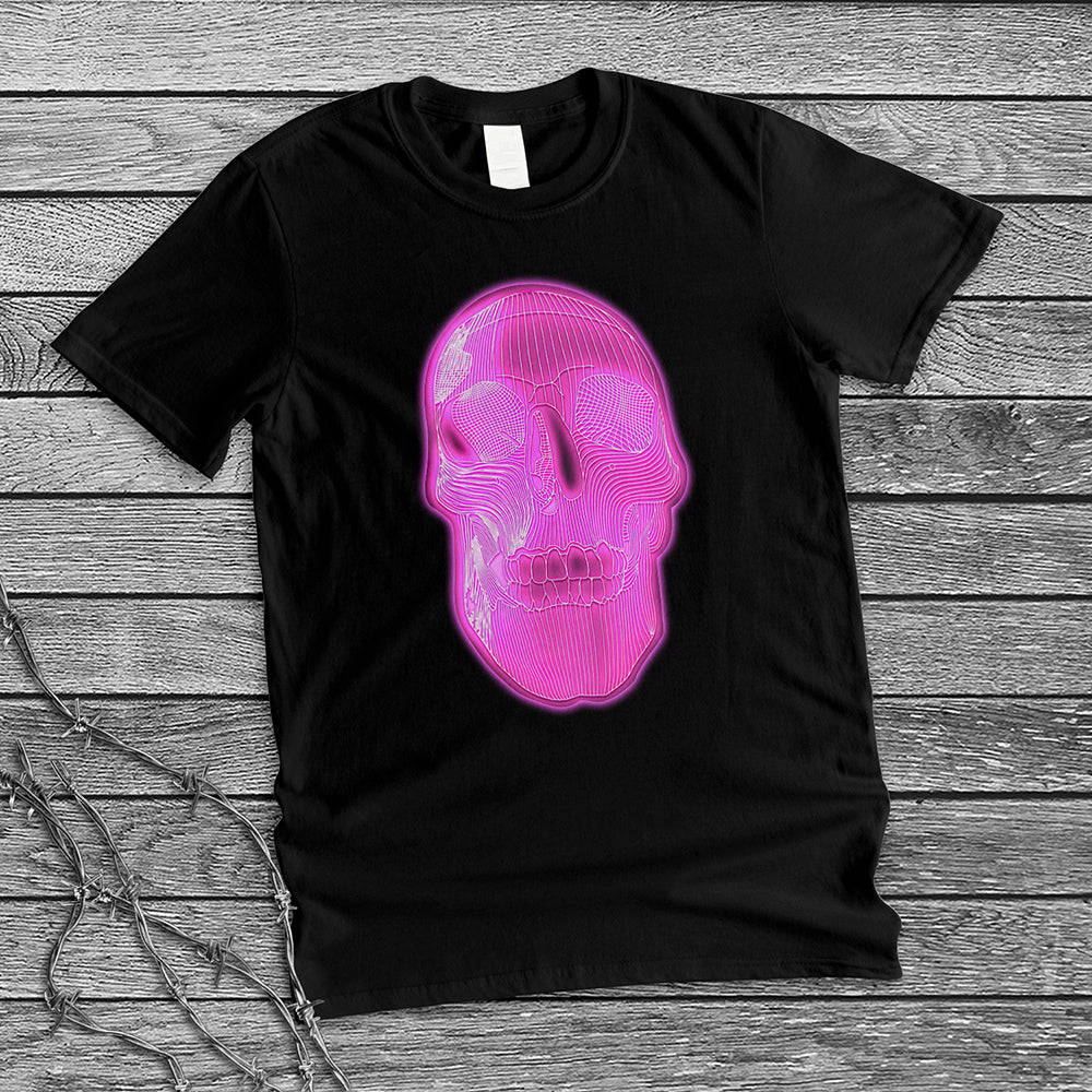 Pink Neon Skull Shirt