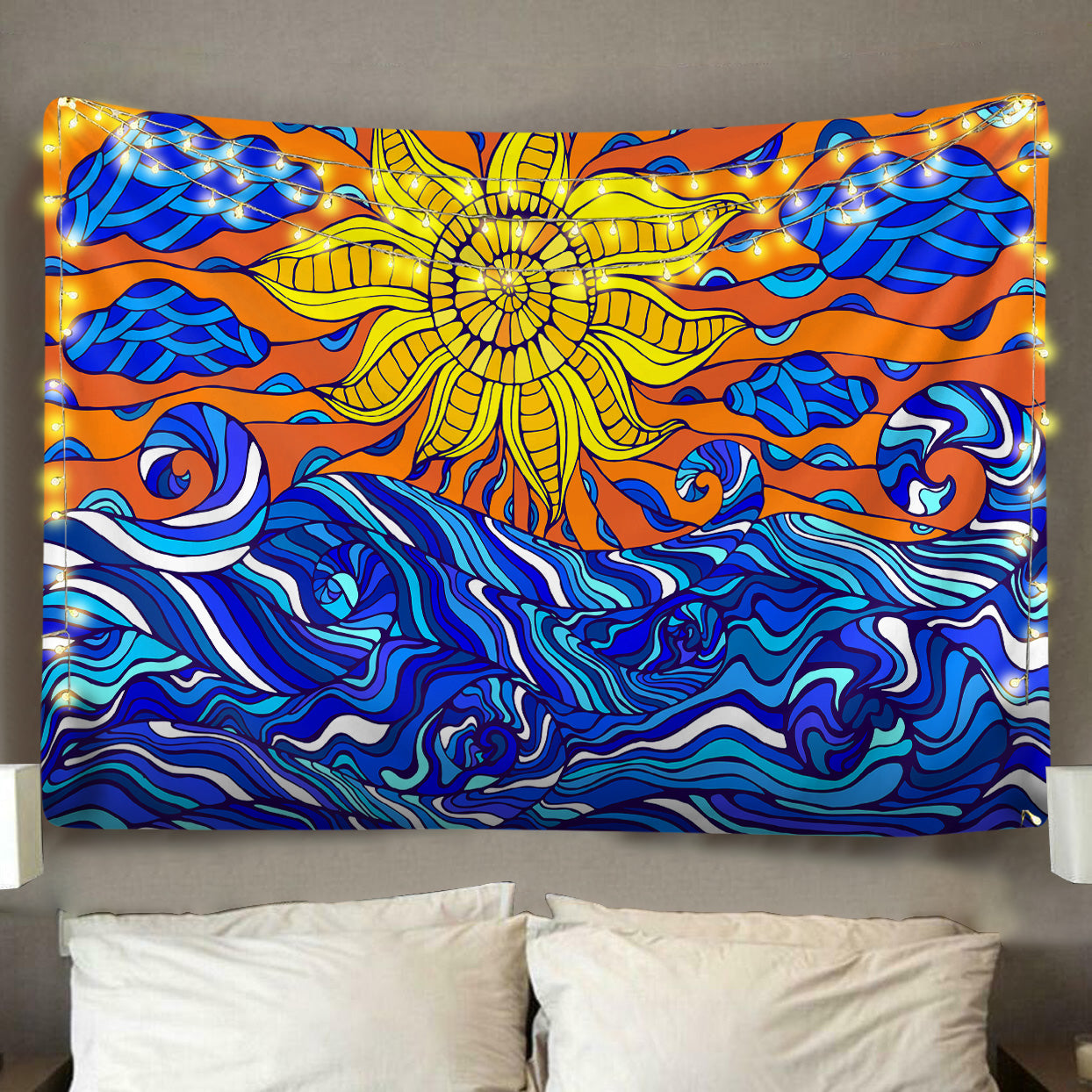 Orange Sunset Tapestry