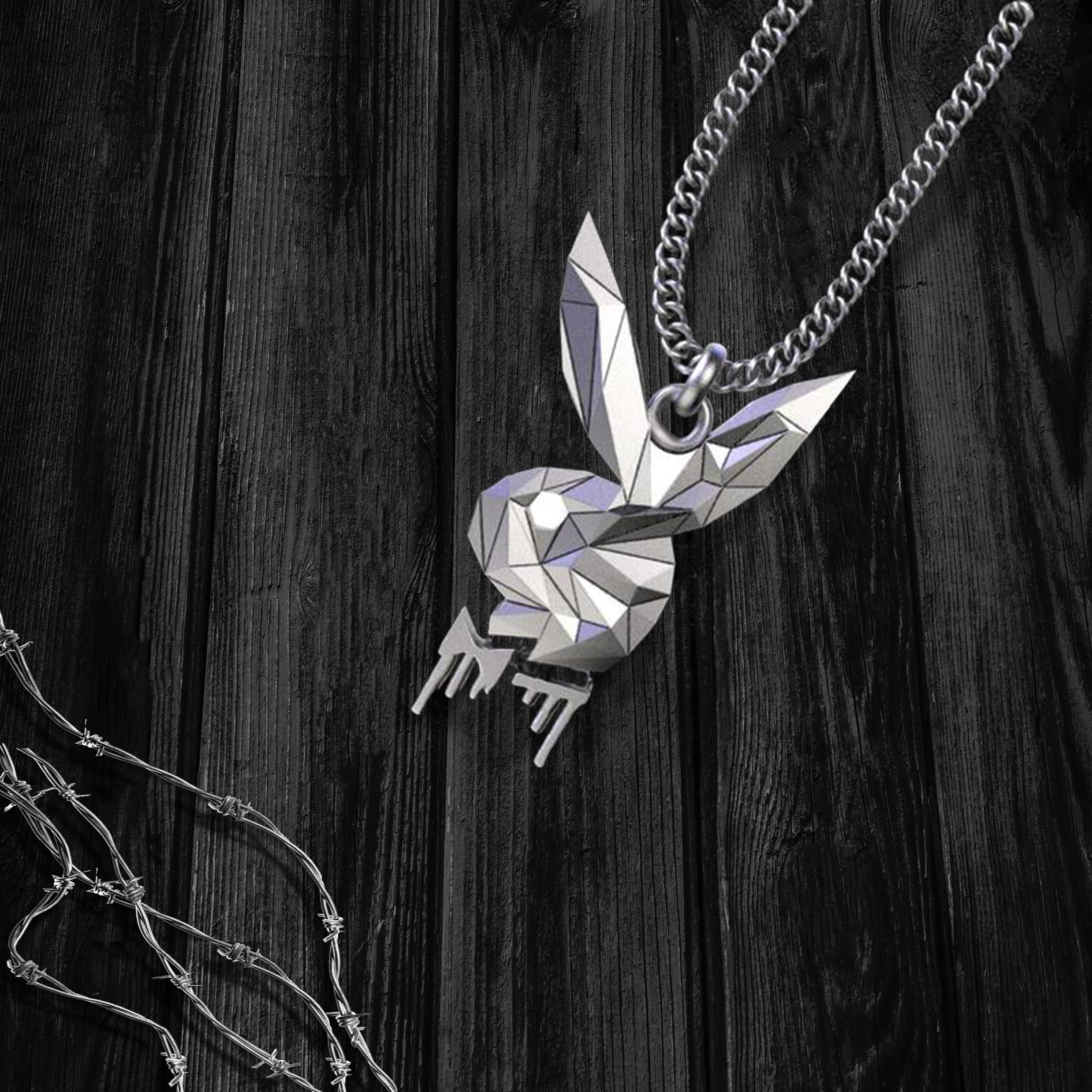 Dripping Playboy Bunny Necklace