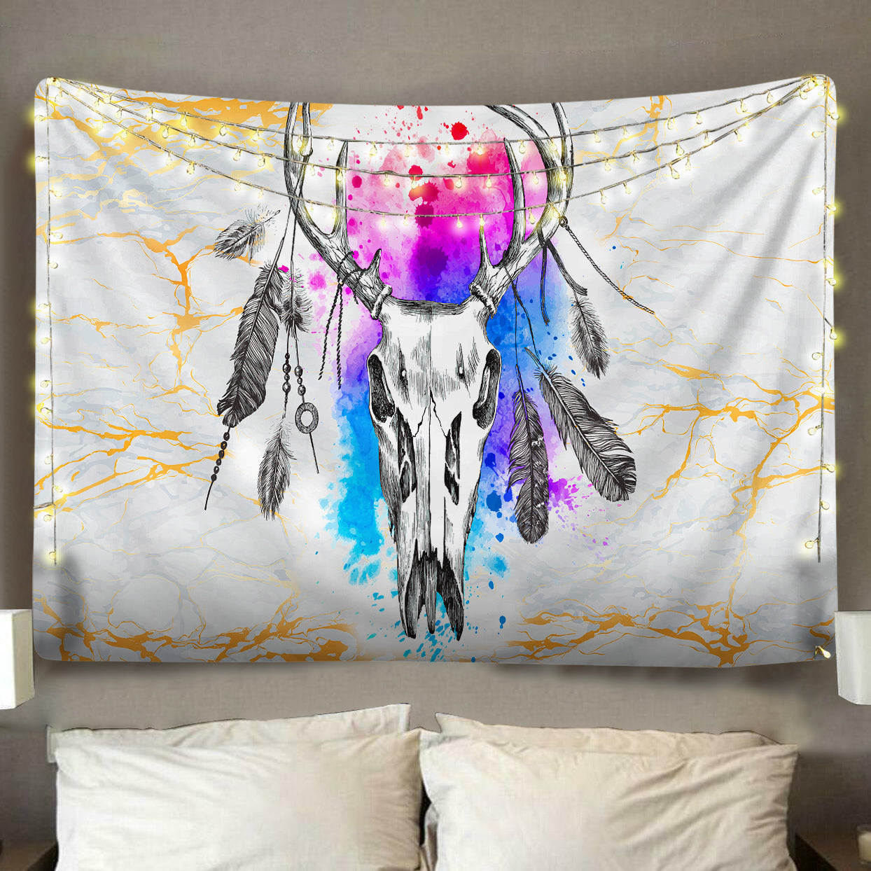 Dreamcatcher Skull Tapestry