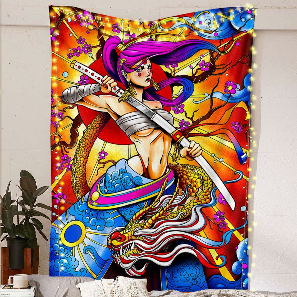 Samurai Dragon Tapestry