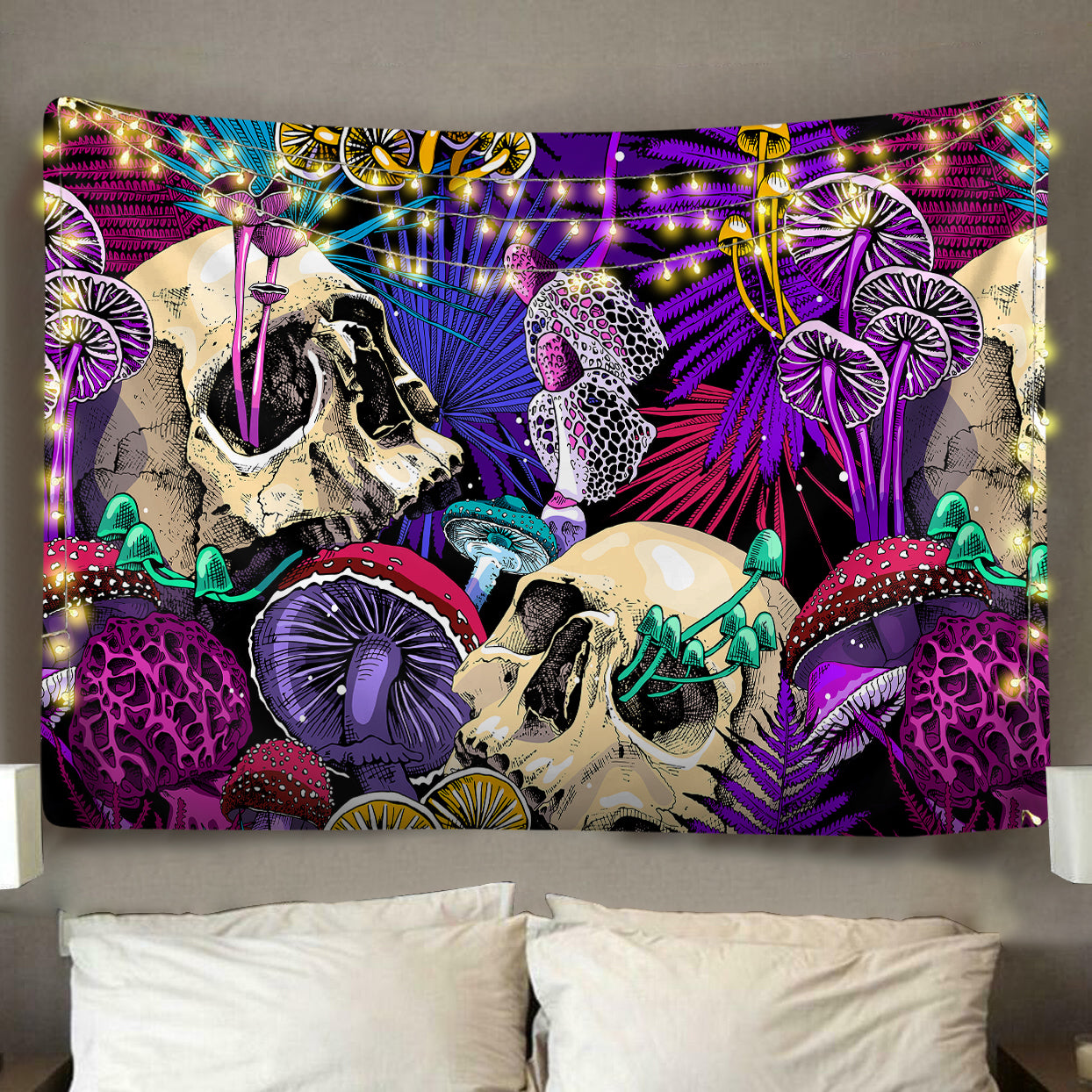 Psychedelic Skulls Tapestry
